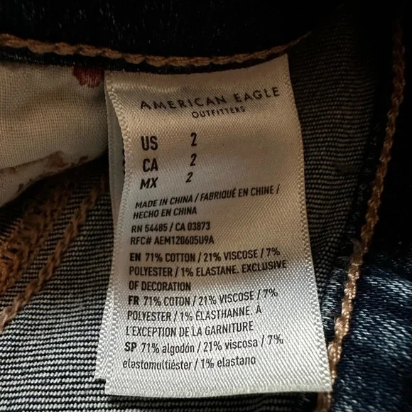 American Eagle Outfitters Women's Distressed Denim Shorts - Blue - Picture 3 of 4